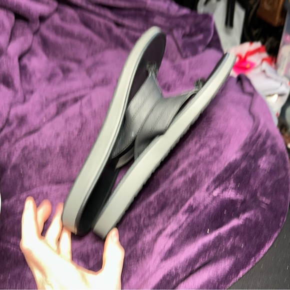 Black and Gray Flip Flops